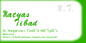 matyas tibad business card